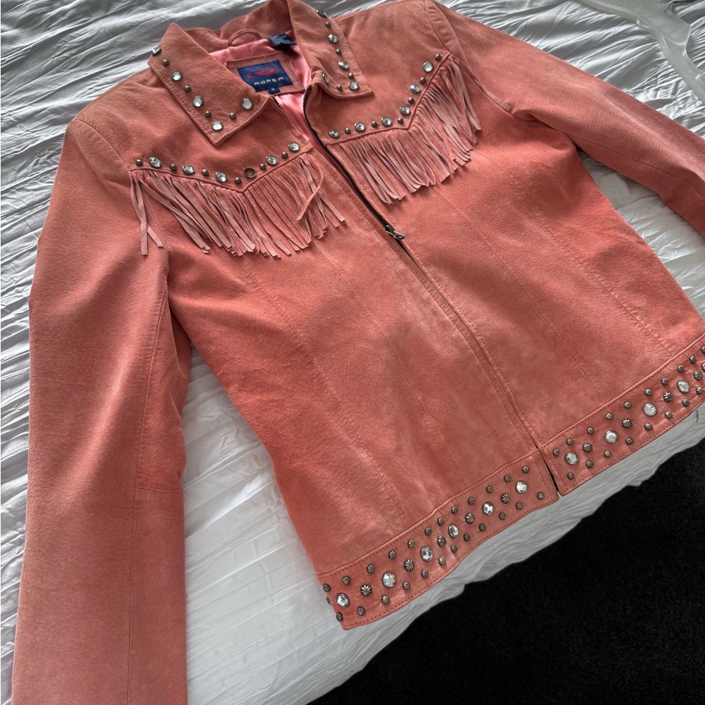 Studded Pink Fringe Jacket